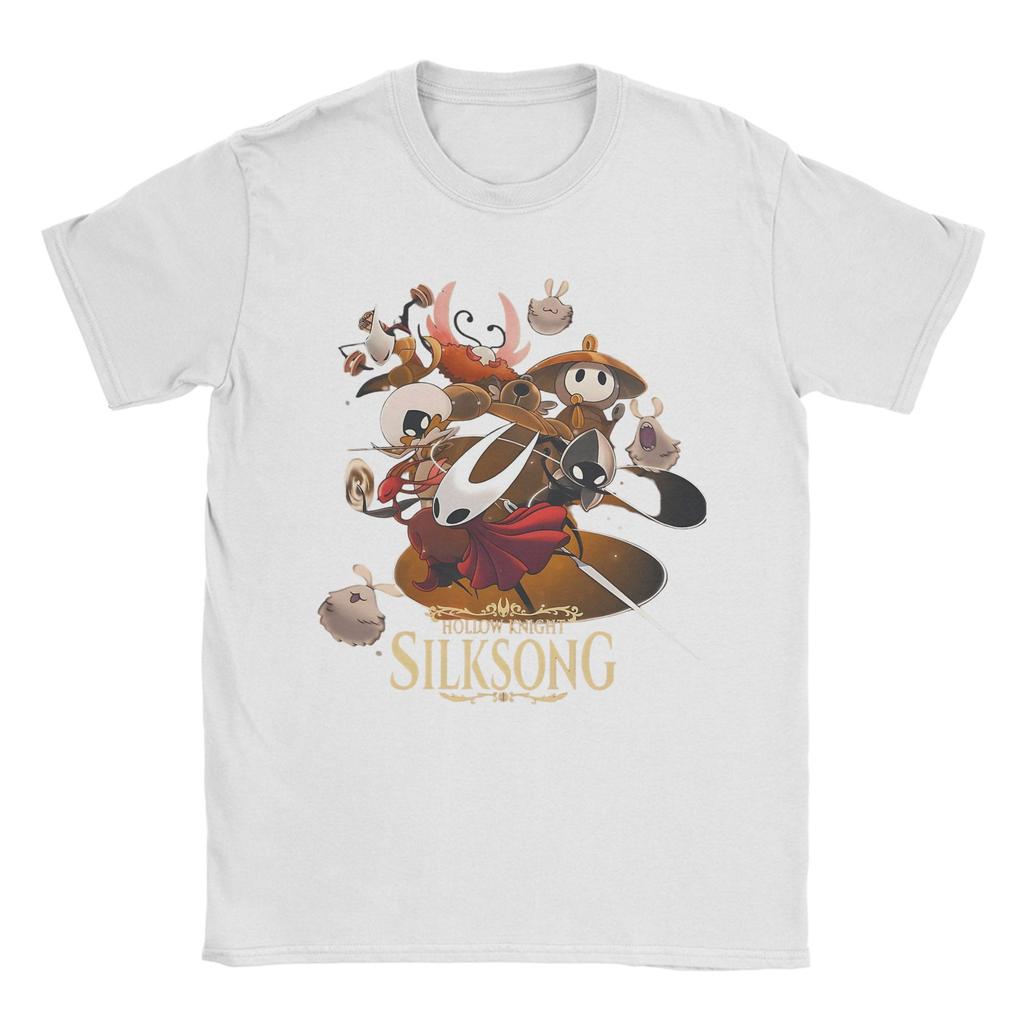 Spiel Hollow Knight Silksong T-Shirts für Herren Kreative Reine Baumwoll-Tees O-Ausschnitt Kurzarm T-Shirts Geburtstagsgeschenk Kleidung