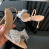 Summer Luxury Sandals for Women Diamond Bow PVC Transparent Open Toe Evening Party Wedding Ladies High Heels Shoes
