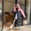 Autumn Winter Thicken Warm Parka Women Casual Contrast Color Big Pocket Loose Long Hooded Coat Jackets Outwear