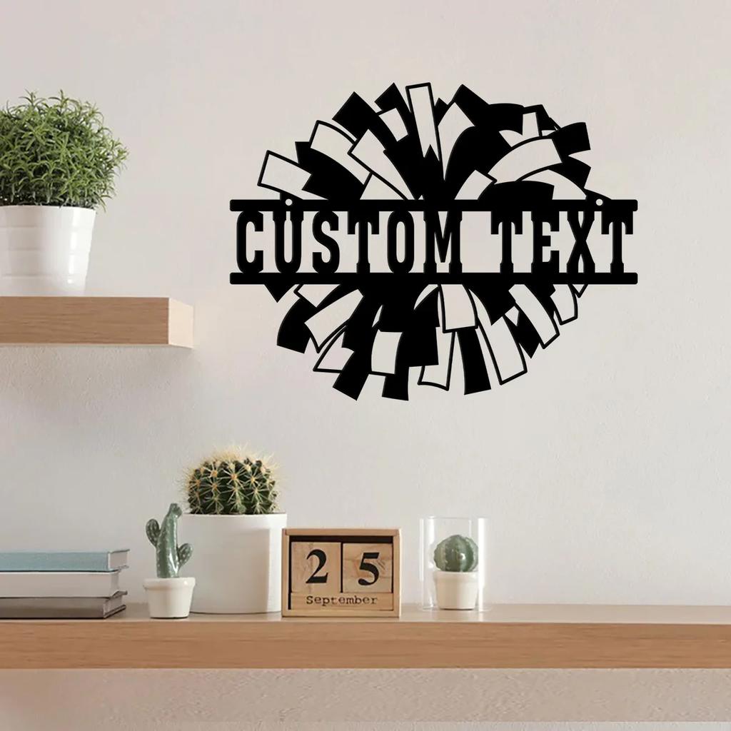 Metal Wall Decor, Personalized Name Sign for Cheerleader, Home Room Ornament