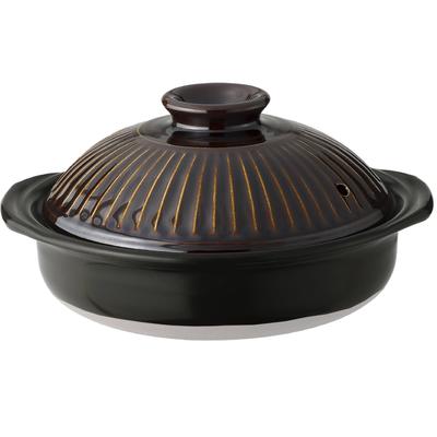 [Authentisches Produkt] Ginpo Touki Banko Ware Ginpo Chrysanthemum Earthen Pot Nr. 7 Für 1 Person Süßigkeiten Glasur Braun Hergestellt in Japan 45071