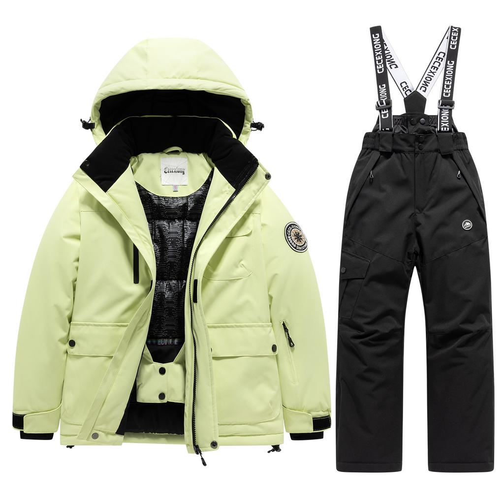 Winter Ski  Children's Ski Coat and Pants 2pieces Set Warm Waterproof Boys Girls Outdoor Skiing Snowboarding Winter Ski Kids