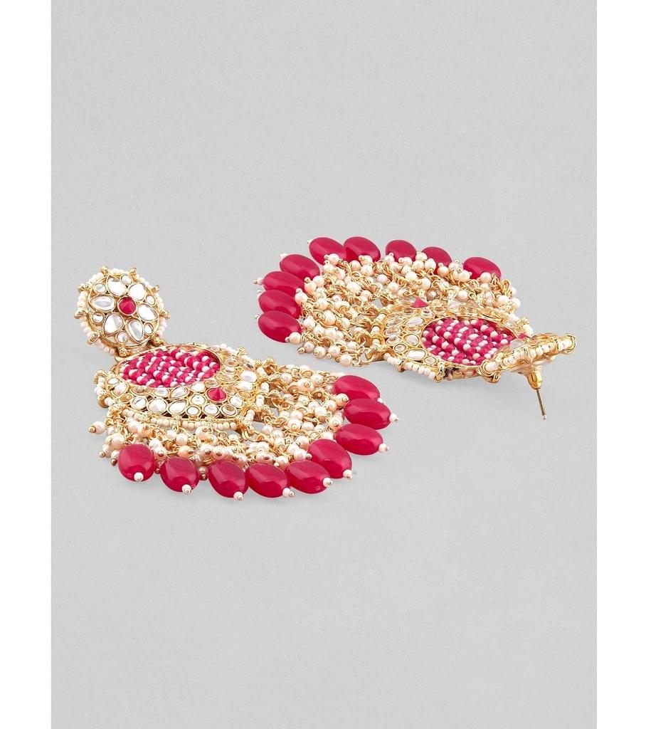 Pearl Beads Chandelier Earrings Gold Plated Traditional Wedding & Festive Jewellery for Women & Girls