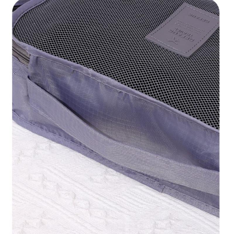 6 Pcs/Set Pink/Blue/Grey Travel Storage Bag Large Capacity Waterproof Luggage Clothing Underwear Storage Bag Bag With Zipper