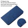 For iPhone 17 Pro Case Line Pattern Wallet Leather Phone Cover with Wrist Strap