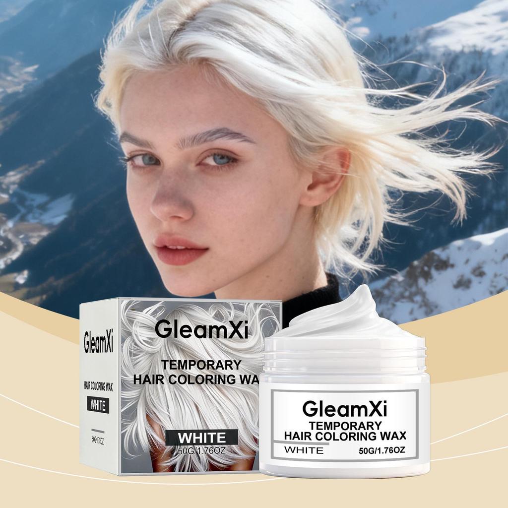 GleamXi White Temporary Hair Color - Gentle, Easy-to-Use Japanese Formula for Natural-Looking Party Styles