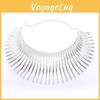 Solid Color Fashion Curved Design Women Metal Necklace Collar For Trendy Outfit