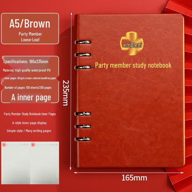 Party Member Detachable A5 Notebook - Refillable Meeting Minutes Book