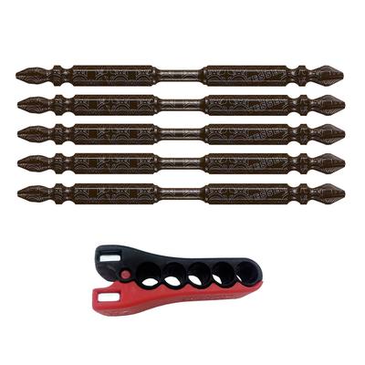 VESSEL Sakisubo Torsionsbit BL x 110mm 5er-Set mit Bit-Clip Doppelkopf +2 SST5P2110-BL