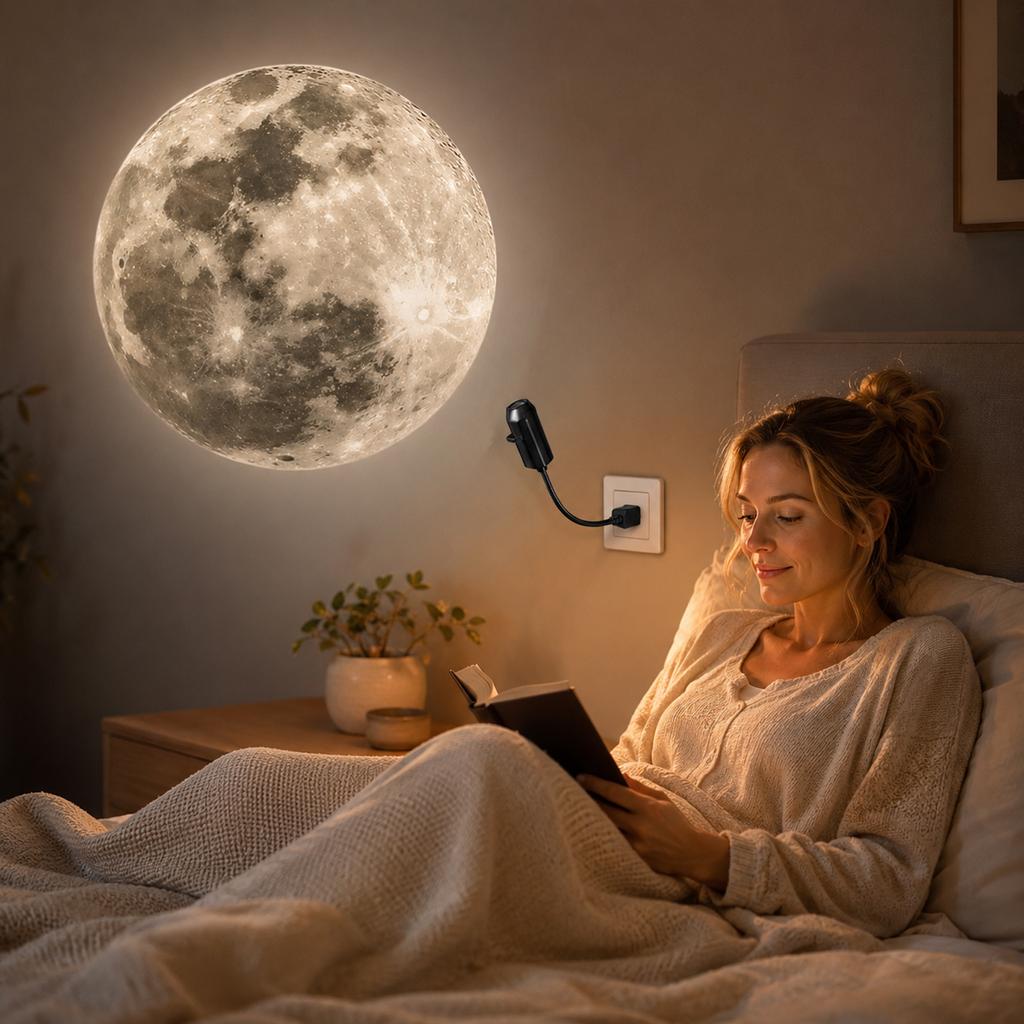 USB LED Star and Moon Projector Night Light for Bedroom Decorative Creative Background Lamp