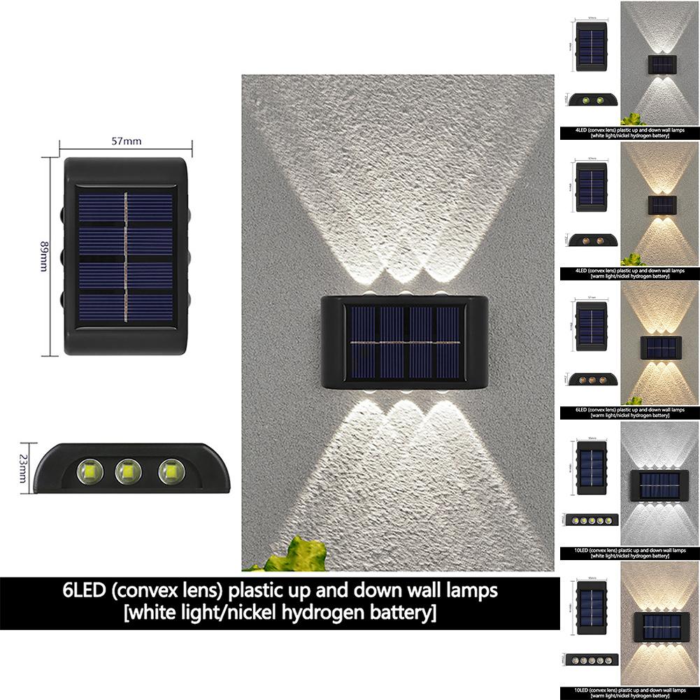 2 Pack Solar Up Down Wall Lights Outdoor Sconce IP65 Waterproof Solar Fence Light For Home Garden Porch Decoration