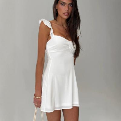 Pure Desire Style Exquisite Dress, High-end Sense, Strap Backless Design Sense, Waist and Thin, Sexy A-word Suspender Short Skirt