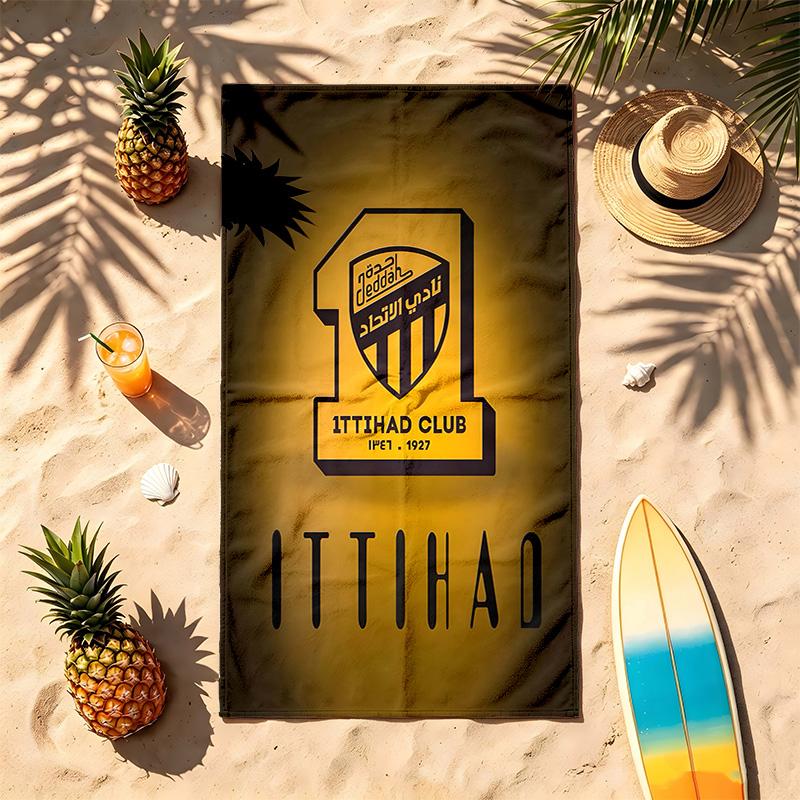 Ittihad Club (5) Theme Beach Towel Sand Resistant Soft And Comfortable Suitable For The Pool Camping Yoga And Diving A Travel Essential