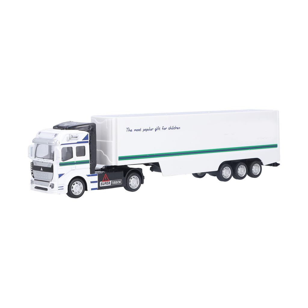 1:48 Semi Truck Toy Pull Back Container Truck Toy Alloy Model Transport Car Toy for 3 Years Old