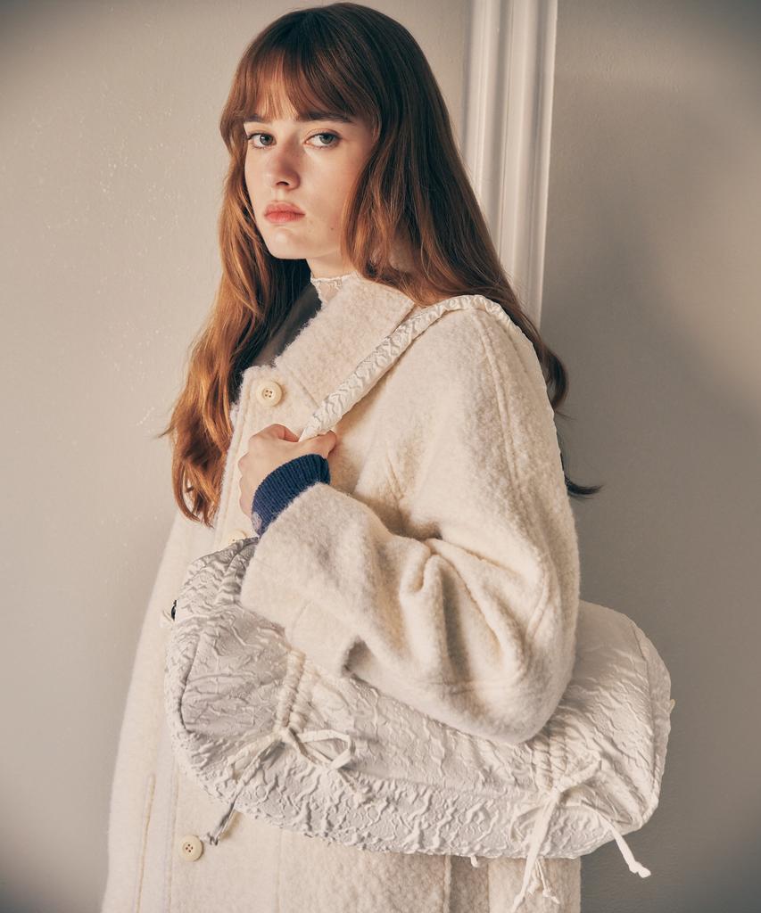 Rolarola Jacquard Shirring Duffle Bag Ivory