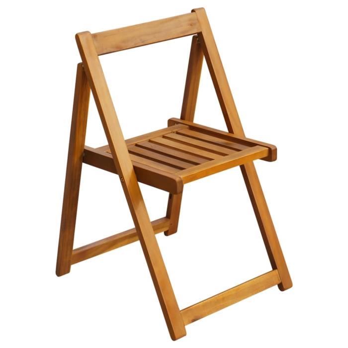 VidaXL Chaises pliables de jardin 2 pcs Bois d'acacia solide