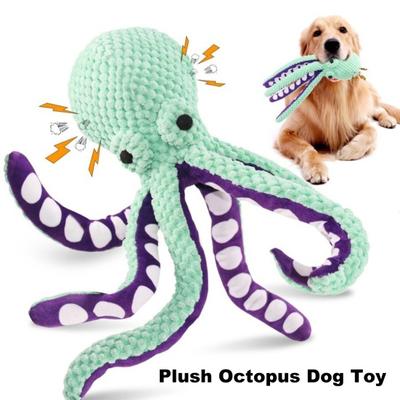 Squeaky Plush Dog Toy Large Plush Octopus Interactive Puppy Chew Toys Tug