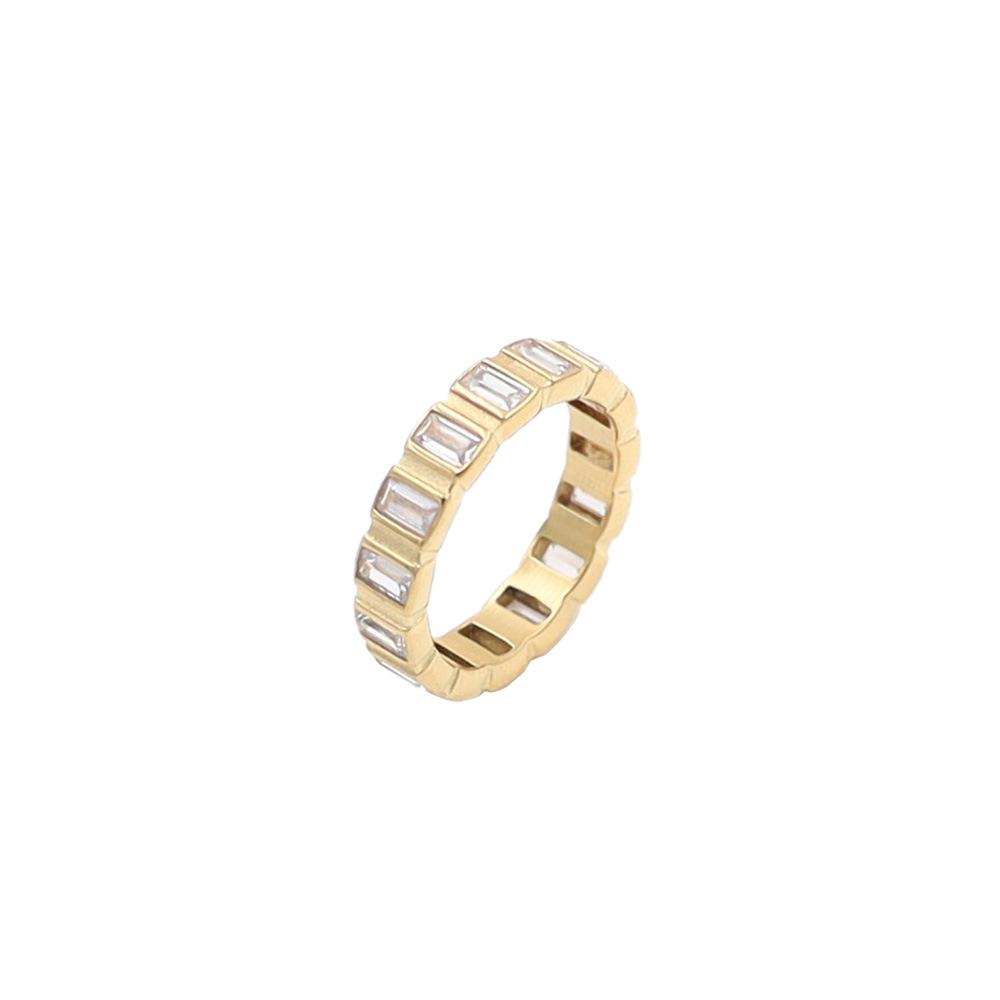 New 18K Gold Inlaid With Zircon Ring Wind Personalized Ring Jewelry Women'S Niche High-End Does Not Fade