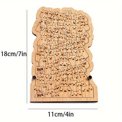 100 Stück Katzen Holzpuzzle Holz Hundert Katzen Puzzle Niedliche Tiere Kätzchen Puzzles Lernspielzeug für Kinder & Erwachsene
