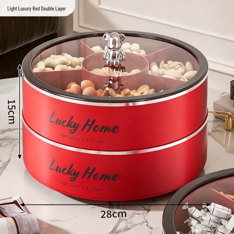 PINYU Luxury Rotating Divided Dry Fruit & Snack Serving Box