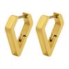 New Stainless Steel Gold Color Geometric Square Hoop Earrings for Women, Minimalist Chic Metal Ear Clip Gifts Trendy Jewelry