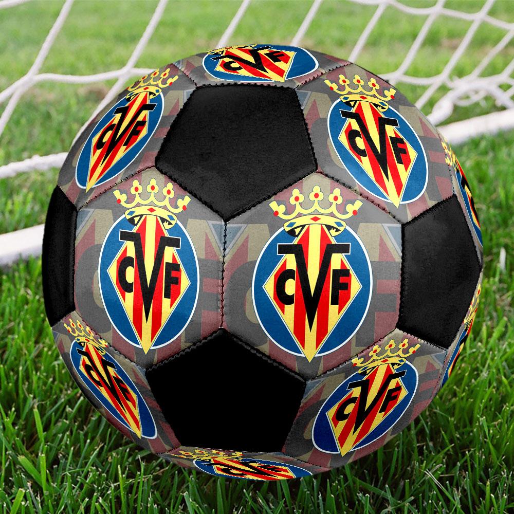 Villarreal CF Size 5 Soccer Ball, Machine-Stitched PVC, Durable & High Bounce, All Ages Fit, Fan Merchandise, Matches & Outdoor Use.