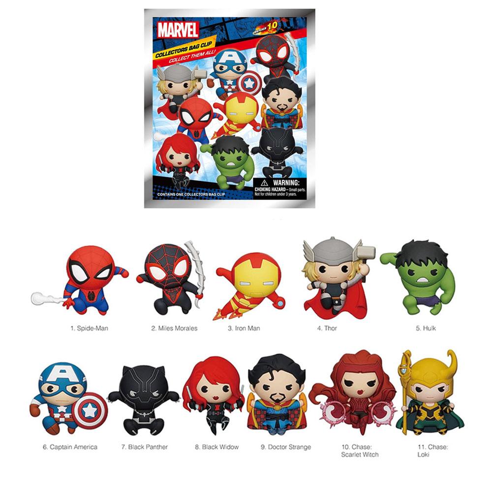 1PC Marvel Officially Licensed Avengers 3D Figurine Blind Box Bag Clip Spider-Man Iron Man Backpack Accessories Great Gift