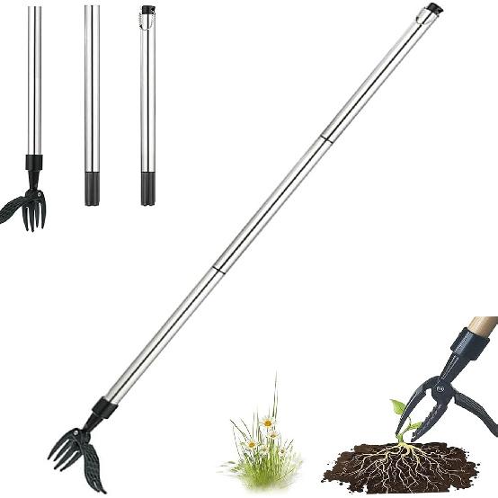 Stand Up Weed Puller Tool with Long Handle for Garden Lawn,Weed Picker Adjustable Long Handle Up To 39inch Weed Remover Tool Without Bending or