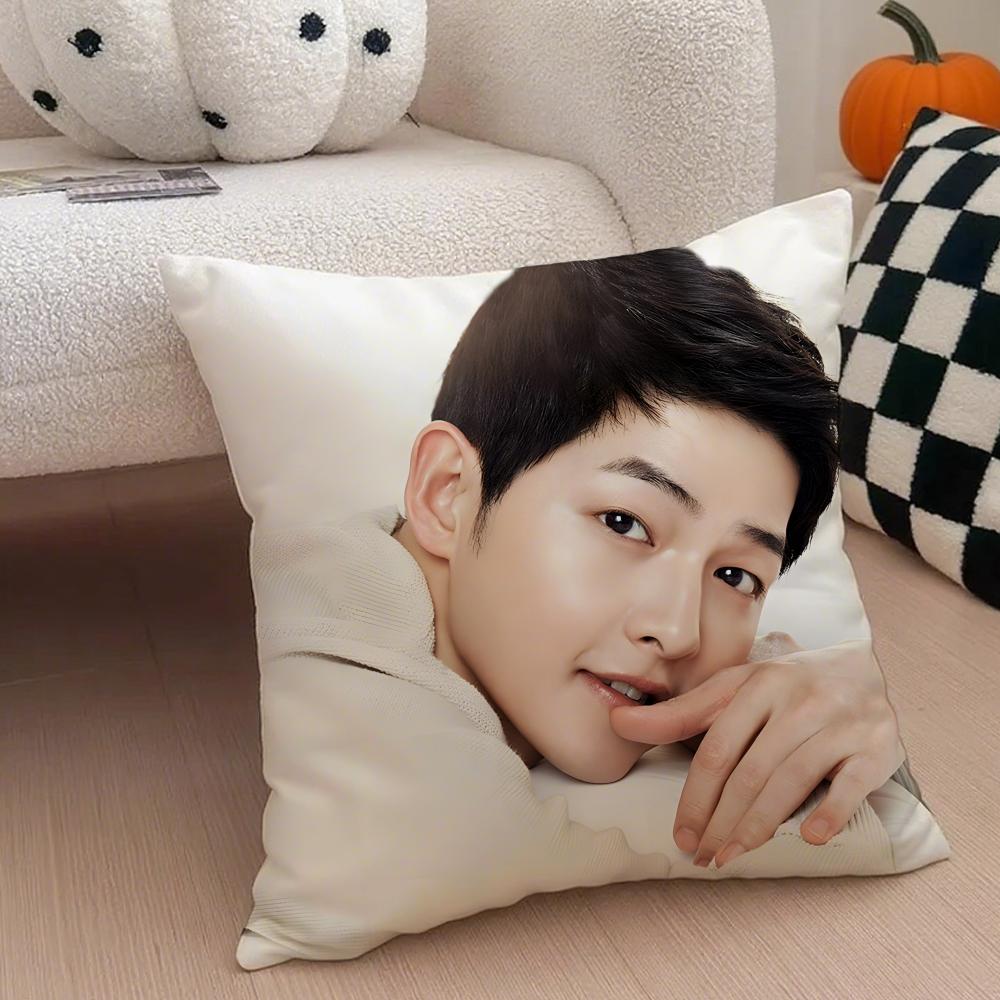 Handsome Talented Korean Actor SSong Joongki Cushion Cover Throw Pillow Cover Hidden Button Durable Polyester Chair Cushion
