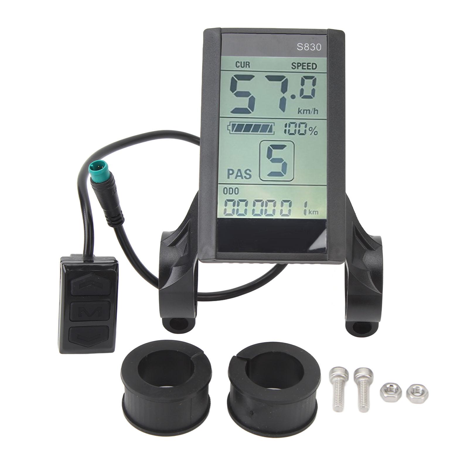 Electric LCD Display 5pin Waterproof Connector Low Failure Rate Electric Bike LCD Display Stable for Cycling чёрный