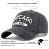 Unisex CHICAGO Letter Embroidery Wash Baseball Caps Spring and Autumn Outdoor Adjustable Casual Hats Sunscreen Hat Sports Cap