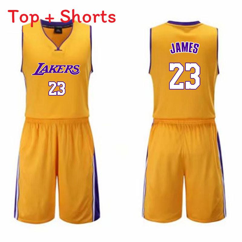 Los Angeles Lakers Lebron James Basketball Jersey Set With Polyester Fabric For Men And Sports Enthusiasts