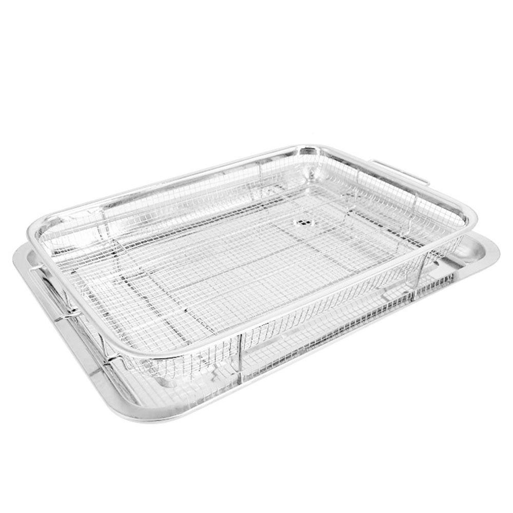 Stainless Steel Baking Tray for Oven Elevated Mesh 2 in 1 Grid Air Fryer Holder  Fries