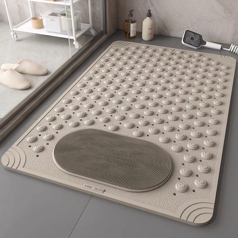 Non-Slip PVC Bath Mat  Rectangular Massage Shower and Bathroom Safety Rug