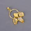 Citrine Gemstone Gold Plated Sisters Day Electroformed Ethnic Engagement Pendant V-119