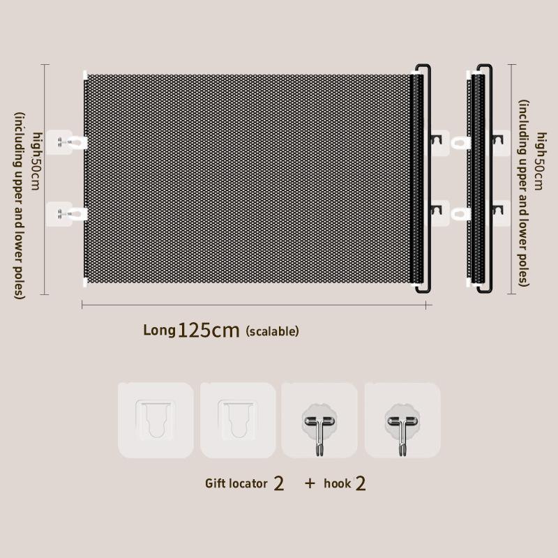 Retractable Pet Gate For Cats Dogs No-Drill Mesh Safety Barrier Anti-Jump Isolation Fence To Prevent Cat From Escaping Indoor
