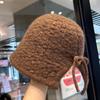 Small Hollow Knitted Fisherman Hat Basin Hat Autumn and Winter Sweet Girl Warm Ear Protection Bucket Hat