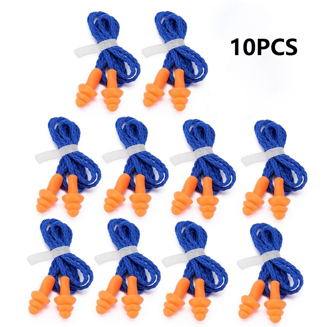 

10 шт., многоразовые мягкие силиконовые беруши в форме рождественской елки для плавания с проводным наушником 10PCS