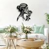 Woman Rose Metal Wall Art Black Farmhouse Room Decor Elegant Home Gift Living Bedroom Dining Bathroom Office