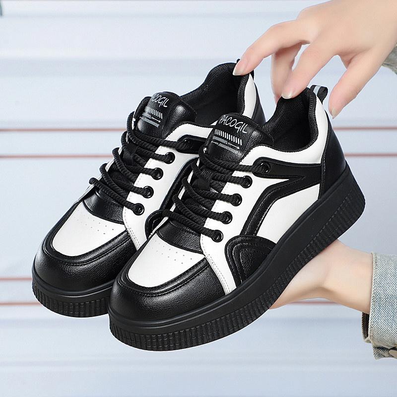 Spring Autumn Fashion Lace Up Sports Running Casual Women's Shoes Walking Travel Outdoor Comfort Thick Sole Flats Shoes