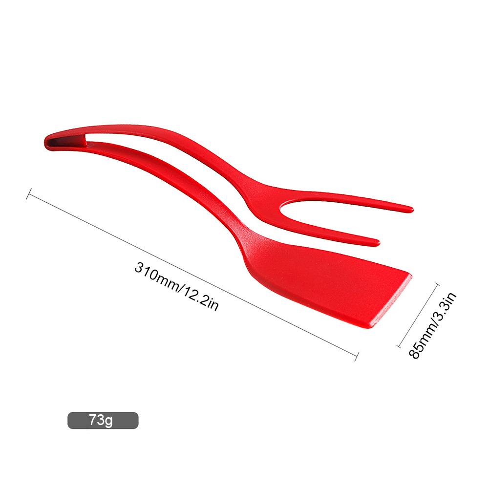 1/2Pcs Food Clip Multifunctional 2 In 1 Fried Egg Double Spatula Non-stick Barbecue Shovel Tongs Nylon for Food Grip and Flip