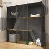 Jaula para Gatos para Uso en Interiores con Bandeja de Arena Integrada Montaje Modular Casa para Gatos Recinto para Mascotas Villa para Gatos