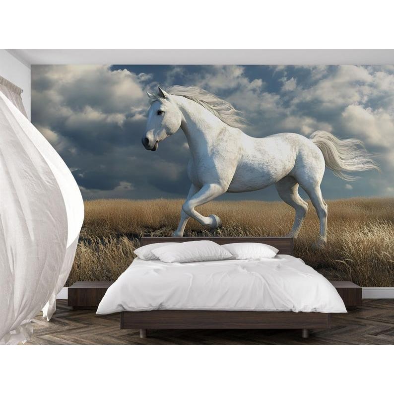 White horse tapestry 75x100 чёрный