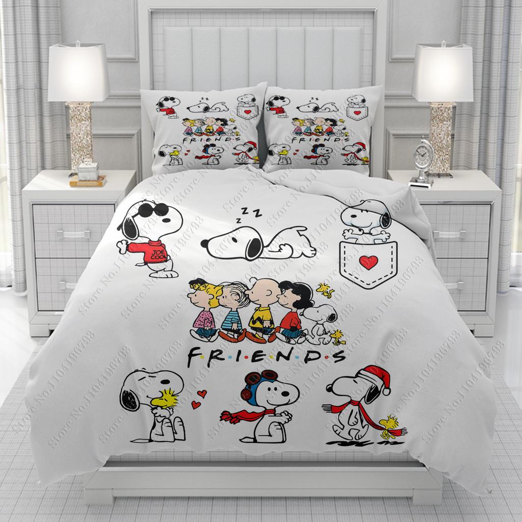 Snoopy 3D Duvet Cover Men women/Children KID Printing Disney Cartoon Bedding Set  Comforter Bed Soft