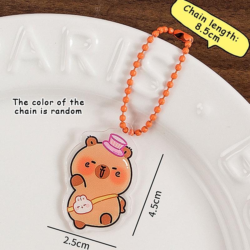 Funny Cartoon Capybara Keychain Creative Cute Capybara Pendant  Simple Backpack Decoration Accessories Birthday Gifts
