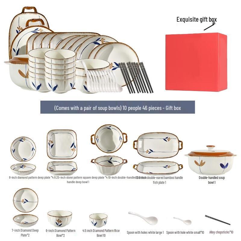 Naijiang Japanese Underglaze Ceramic Dinnerware Set