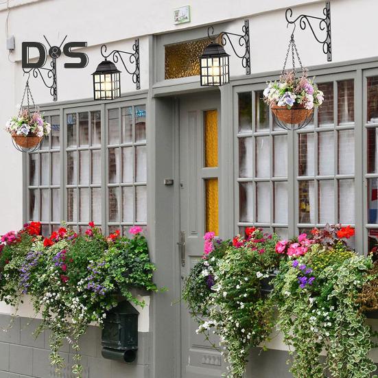 Kovový nástěnný hák Nástěnný háček na zavěšení rostlin se šrouby Odolný hák na květinové koše Krmítka pro ptáky Zvonkohra Dveřní plot