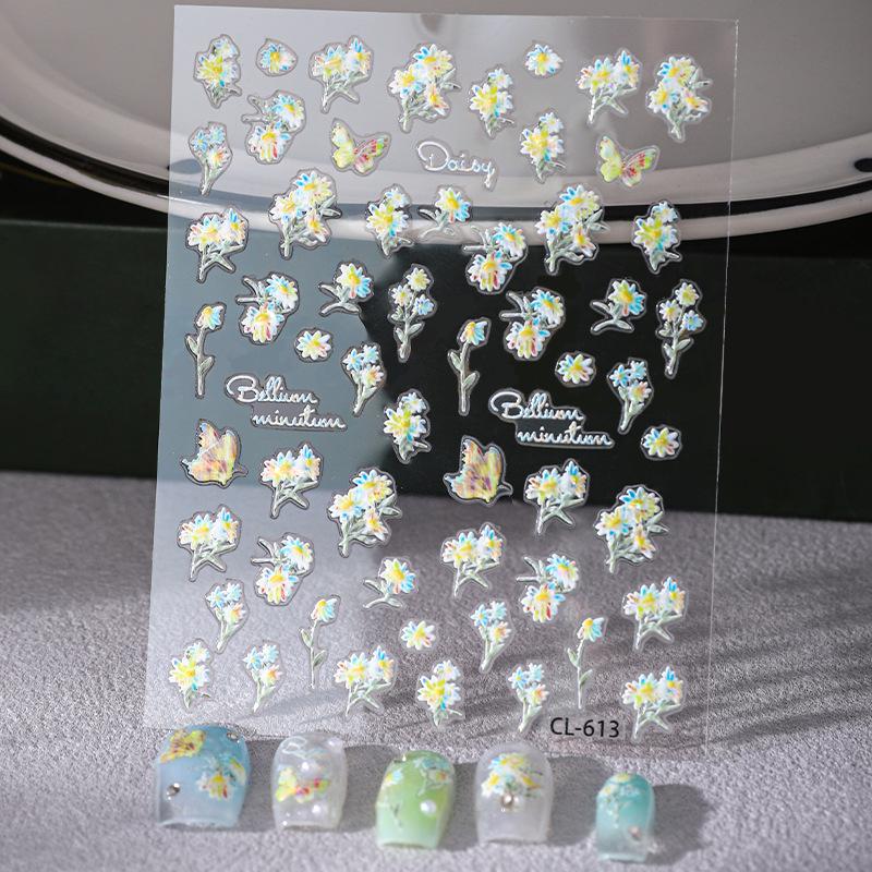 Cyansea 3D Winter Ice Flower Butterfly Nails & Face Stickers