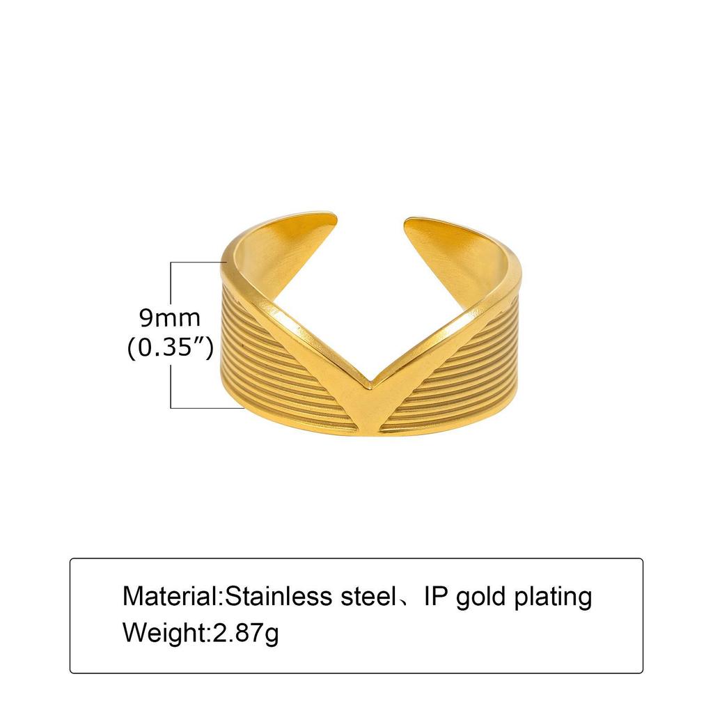 European & American Style Titanium Steel Men's Open Ring - Non-Fading, Minimalist, Stainless Steel Design