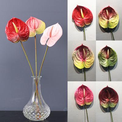 57CM Kunststoff Fake Single Stem Anthurium Künstliche Blumen Künstliche Anthurie
